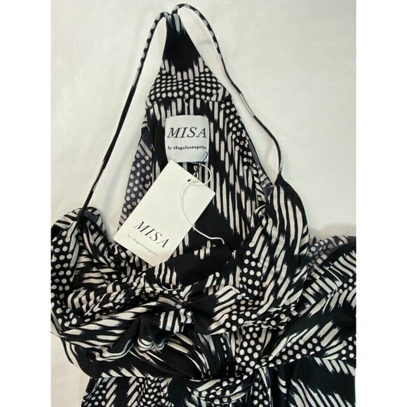 Misa Dress Womens Sz XS Domino Style# SADR5205 Spaghetti Strap Halter Disco Y2K - Picture 7 of 8